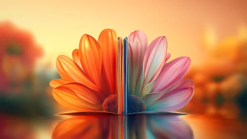 Petaled pages quietly unfold a flower-shaped storybook