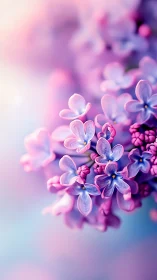 Delicate Lilacs Dancing in Soft Pink Light.