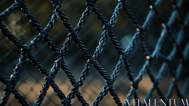 Close-up of Dark Twisted Wire Fence in Moody Artistic Style.