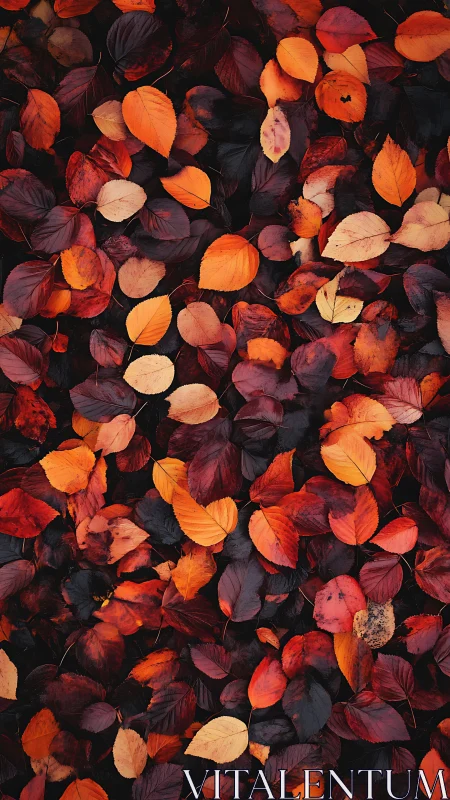 Photographic autumn leaf field in dense planar arrangement.