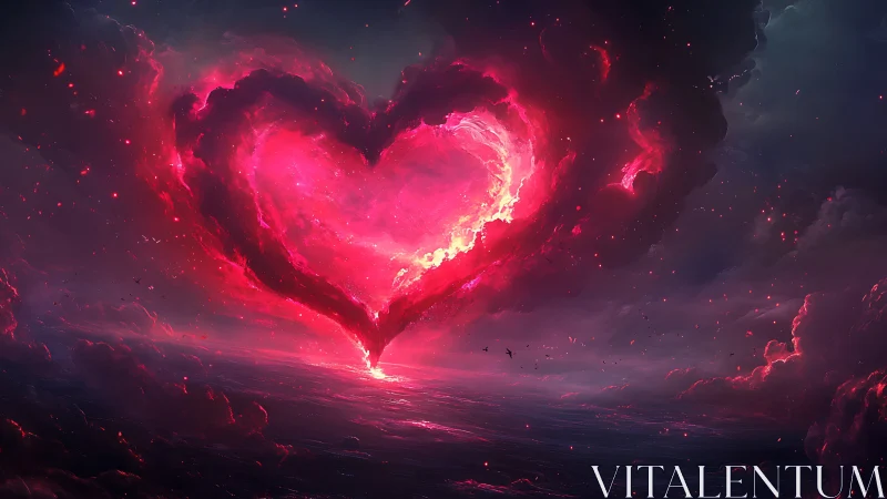 Luminous Heart Radiates Through Cosmic Nebula