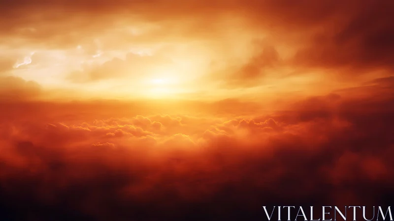 Radiant stratocumulus cloudscape glows in dense sunset field