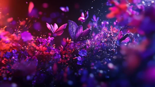 Luminescent Butterfly Garden in Neon Gradient Bloom.