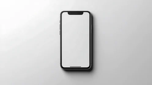 Smartphone with Blank Display on Light Gray Background.