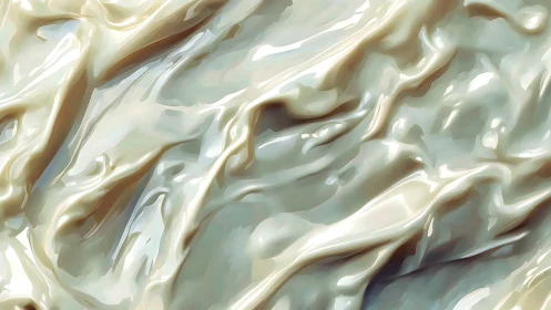 Cream-toned abstract folds with smooth reflective surfaces.