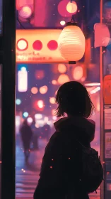 Neon lantern hush guides a midnight drifter through color