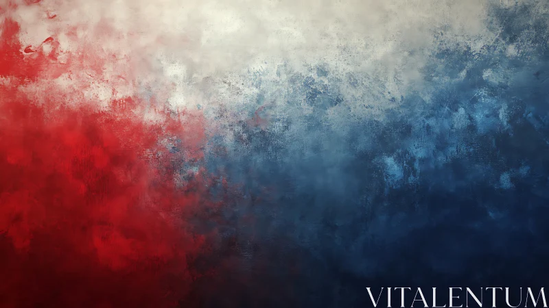 Tricolor textured abstract blends red, white, and blue horizontally
