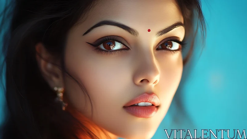 Digital close-up depicts stylized female portrait in profile