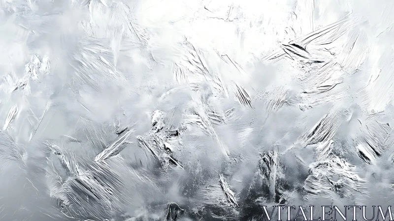Abstract close-up of frosty ice patterns in a modern style.