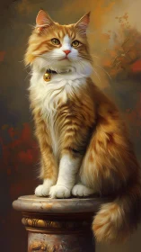 Feline Specimen Rendered in Classical Chiaroscuro Technique With Dimensional Volumetric Fur