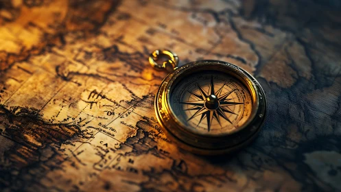 Golden compass dreaming over sepia seas of memory.