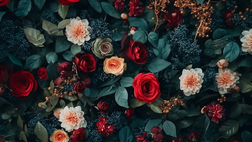 A Lush Floral Tapestry in Deep Jewel Tones