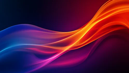 Flowing neon color waves drift gently across a dark space