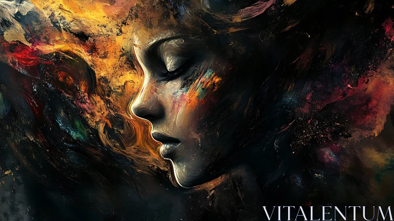 Digital painting profile study in molten chromatic abstraction.