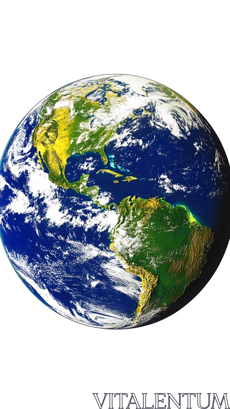 Sunlit Americas on a spinning sapphire homeworld globe.