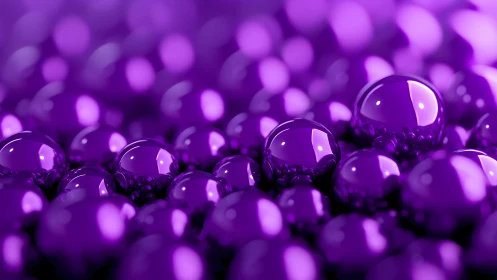 Luminous violet droplets gather in a dreamy macro tide.