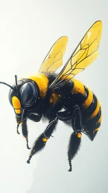 Gentle honeybee close-up glowing with soft golden light.