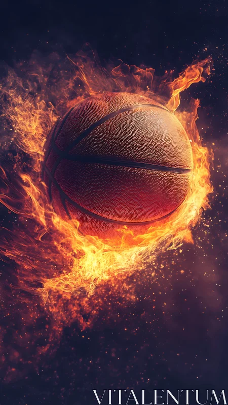 Blazing streetball comet streaks through a storm of sparks