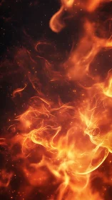 Turbulent Fire and Embers Against Black Space.