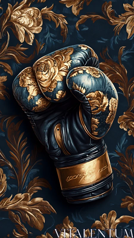 Golden Combat Spirit: Ornamental Boxing Gloves.