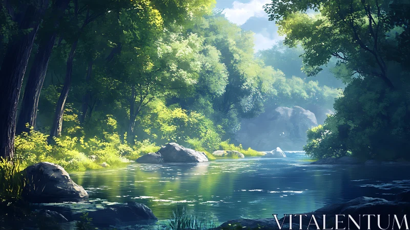 Emerald Cathedral Where Water Whispers Through Timeless Woodland