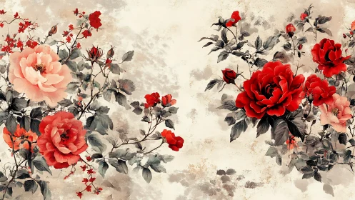 Roses Waltz Across Parchment: Classical Romance Meets Decay