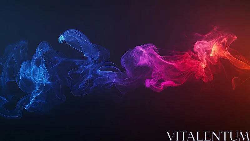 Colored smoke trails form continuous gradient over dark field