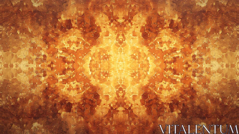 Warm Abstract Symmetrical Pattern with Rustic Texture Effect.