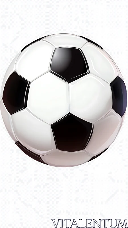 Classic truncated icosahedron soccer ball with specular highlights
