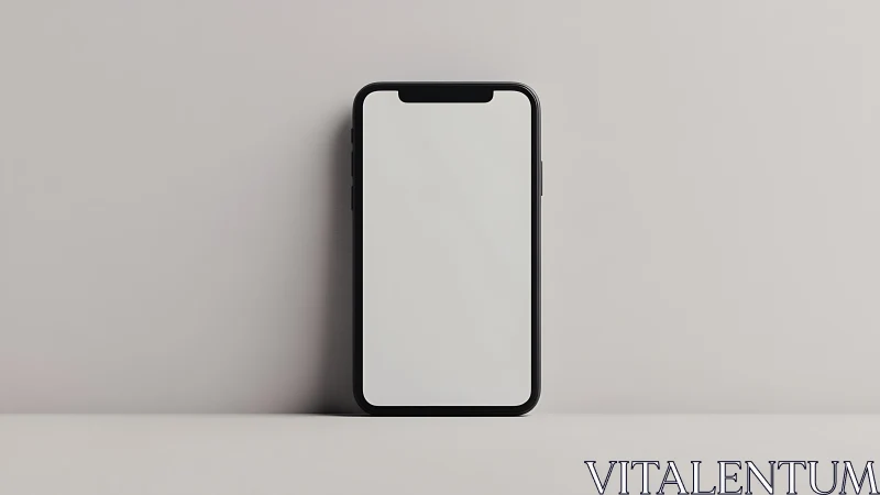 Black smartphone with notch display centered on neutral background