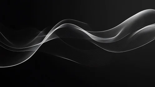 Whispered silver waveforms drifting across midnight space.