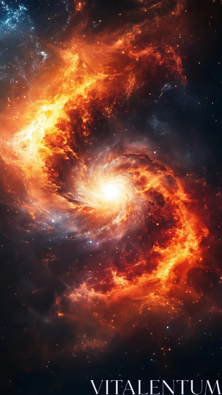 Helical stellar nebula with turbulent plasma vortex core.