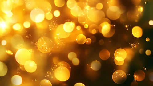 Golden bokeh lights drifting like soft evening fireflies.