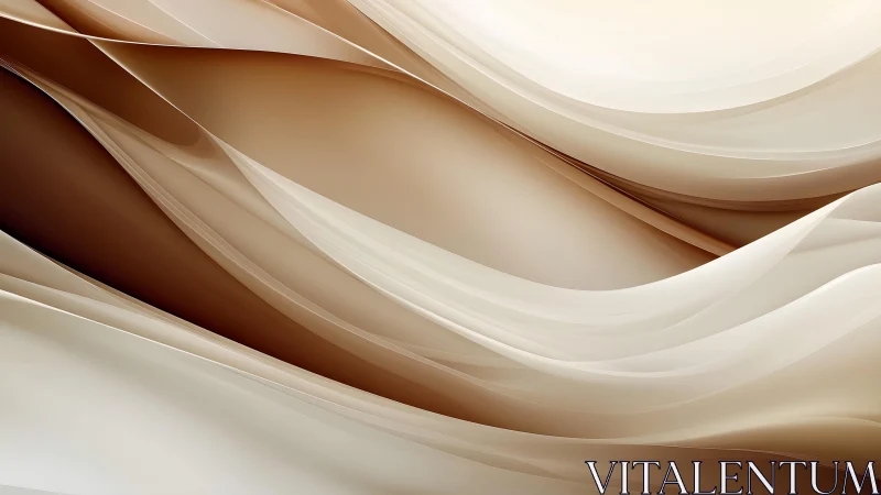 Elegant Flowing Beige Abstract Waves in Minimalist Style.