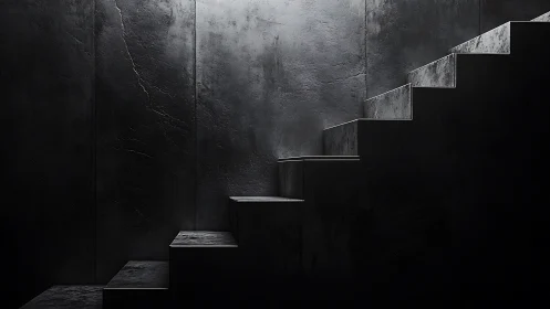 Concrete Descent Unveils Geometry's Shadowy Stairwell Dance