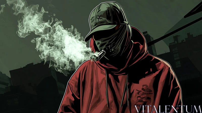 Urban night drifter wrapped in mystery and neon smoke.