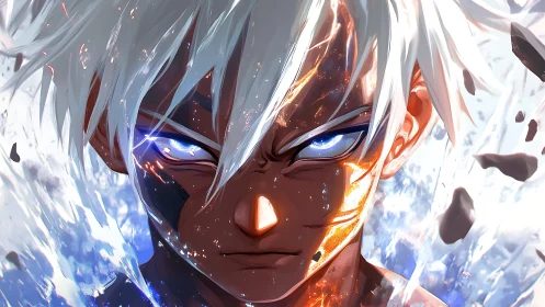 Storm-charged warrior stares down the horizon of ruin