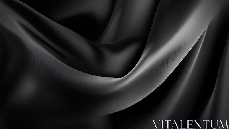 Sculpted black silk folds create sleek abstract drama.