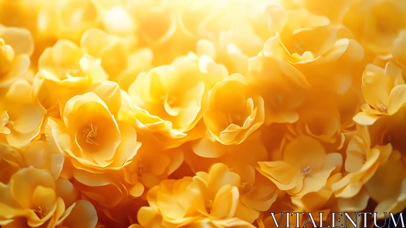 Golden Roses Bloom in Radiant Sunshine.
