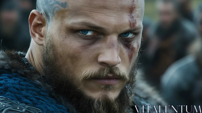 Photorealistic warrior close-up with cinematic Nordic styling.