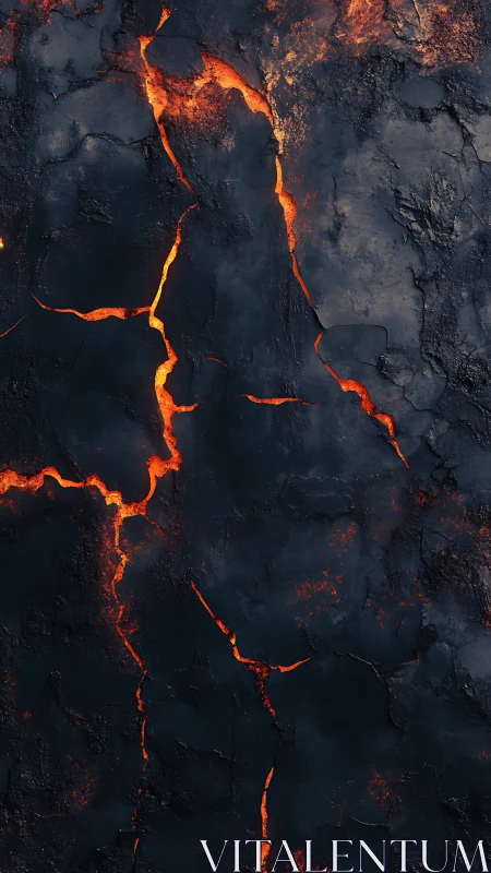 Lava Flow Network: Molten Fractal Patterns in Active Volcanic Terrain.