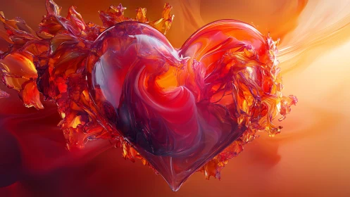 Fiery Heart Bursting With Passionate Energy.