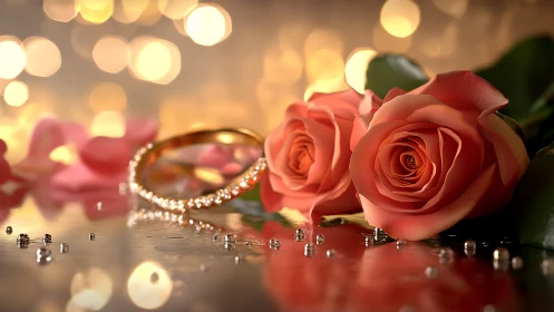 Roses and Rings: A Romantic Moment.