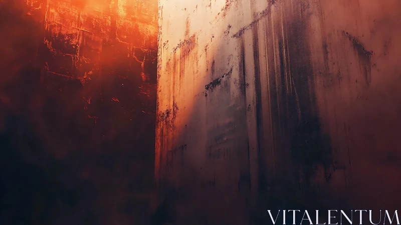 Vertical concrete wall in diffuse orange atmospheric light.