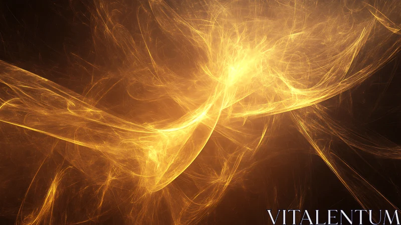 Golden solar currents swirling through a dreamy night sky.