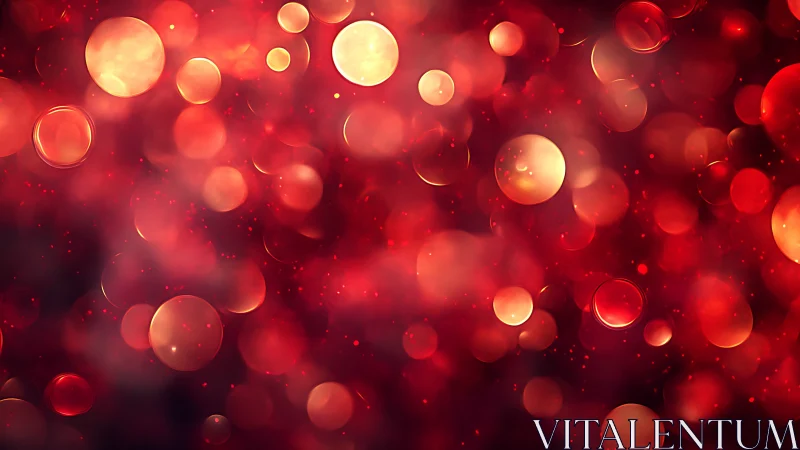 Crimson bubble nebula drifting through molten evening light.