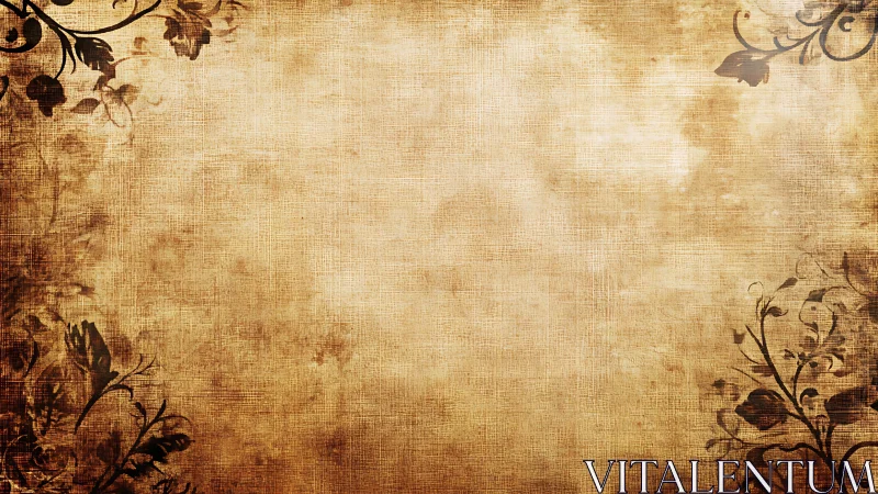 Vintage textured parchment background with dark floral edges.