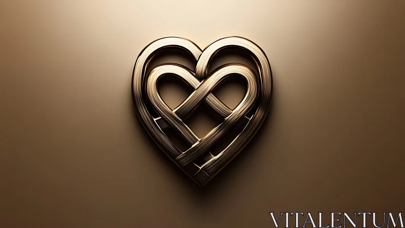Infinity's Embrace: Metallic Heart Intertwined with Eternal Bond.