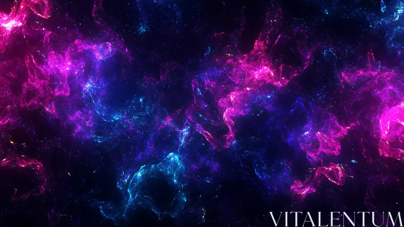 Neon nebula rivers drifting across a midnight cosmos canvas.