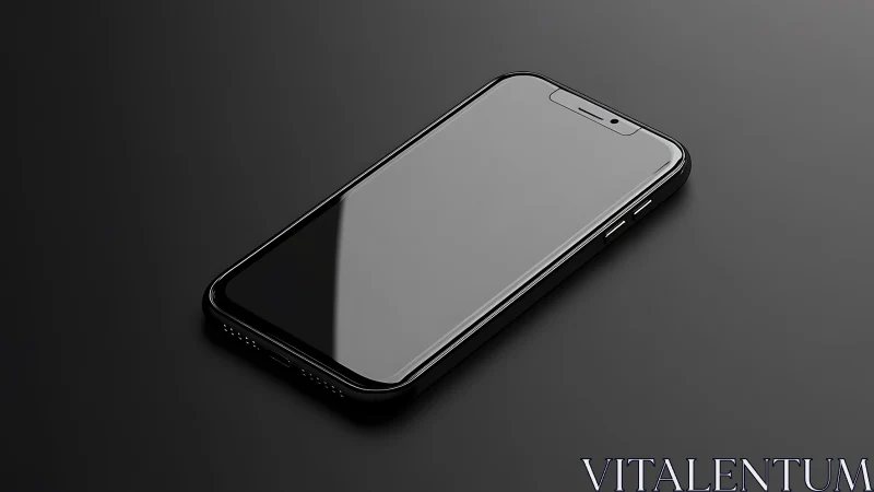 Black Smartphone on Dark Gray Surface with Refined Minimalist Aesthetic